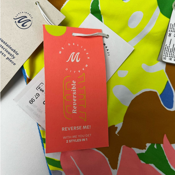 NWT Maaji Suzy Q Reversible Bottom & Rainbow Affair Triangle Top, Size Small - Picture 5 of 8